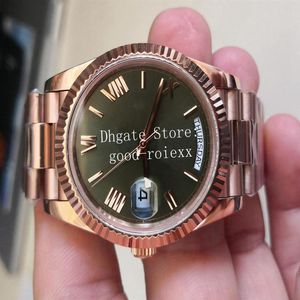 7 Farben Herrenuhren Herrenuhr Bpf Grün Braun Champagner Weiß Automatik 2813 Uhrwerk BP Everose Time Day Date Roségold Kristall283n