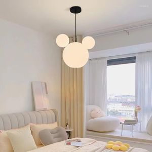 Anhänger Lampen Nordic Schöne Glas Lichter Warme Kinderzimmer Glanz Hängen Lampe Kreative Milch Weiß Schlafzimmer Esszimmer Küche