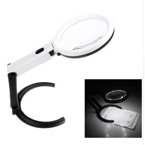 Portable 10 LED Light Magnifier Magnifying Glass with Light Lens Table Desk-type Lamp Handheld Foldable Loupe 2 x 120mm 5x 28mm262E