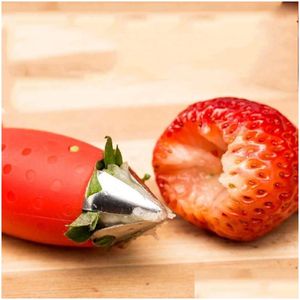 Fruit Vegetable Tools Kitchen Stberry Peeling Knife Stainless Steel Device Tomato Leaf Picking Core Home Convenient Red Environmen Dhftq