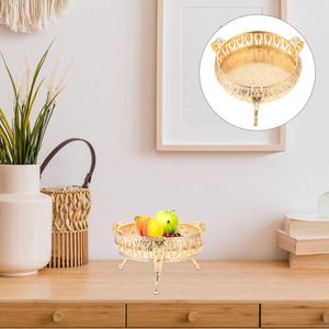 Servis uppsättningar Candy Plate Ceramic Decor Golden Fruit Storage Snack Serving Tray Decorative dessert maträtt