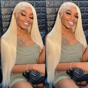 26Inch Transparent 13x4 Straight 613 Honey Blonde Lace Front Human Hair Wig Brazilian Human Hair Lace Frontal Wigs For Women