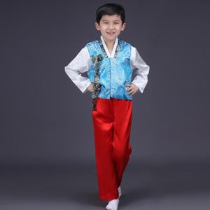 Etnik Azınlık Dans Kostüm Erkekler Hanbok Kore Performans Giysileri Çocuklar Geleneksel Giyim Boys SL3765296P