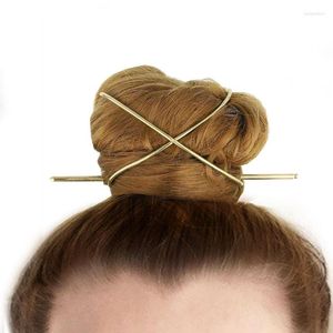 Hårklipp enkel metallpinne för kvinnor flickor smycken hårnål kontor dam huvudkläder koreanska styling tillbehör jj016