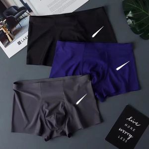 Ice Silk Underwear Men's Boxer Shorts Summer Cool Breathable Antibacterial Shorts