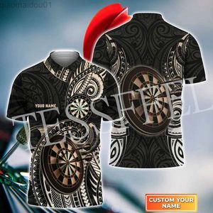 T-shirt da uomo Nome personalizzato Giocatore sportivo Freccette Birra Club Tatuaggio 3DPrint Estate Casual Harajuku Polo Streetwear T-shirt maniche corte 6X L230713