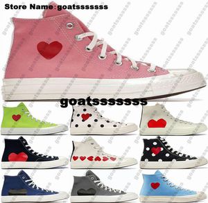 Chucks Taylors All Star 70 Hi Scarpe da ginnastica da donna Taglia 5 11 Uomo Commes des Garcons PLAY Designer Running Us 5 Us5 CDG Love Peach Scarpe da ginnastica Casual Nero Rosso Gioventù