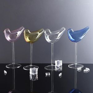 Bicchieri da vino 1Pc Bicchiere per uccelli Bicchiere trasparente a forma di uccello Bicchieri da bar senza piombo con ripiano alto