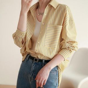 Women's Blouses Lady Shirt Long Sleeve Women Summer Loose Blouse Casual Patch Pocket Spring Female Clothes Daily Wear