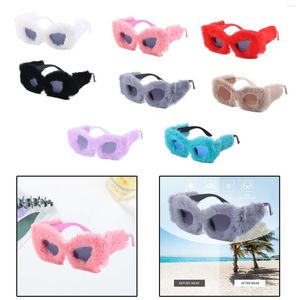 Sunglasses Plush Fuzzy Cat Eye Versatile Durable Retro Style Fashion Eyewear Eyeglasses For Girls Travel Street Concert Cosplay