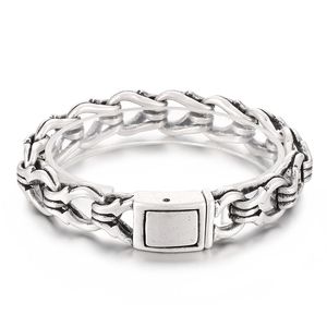 86G Vikt 16mm 8.8inch Mens Armband Rostfritt stål Punk Fashion Slåsande handbojor Kedjan Gotiska smycken Silver