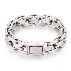 16 mm 9 polegadas (23 cm) pulseira de aço inoxidável prateada com correntes de equitação para homens Joias punk legais presentes de Natal