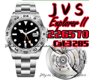 JVS 226570 GM Explorer II Luxury Men's Watch 3285 حركة ميكانيكية أوتوماتيكية 904L من الفولاذ المقاوم للصدأ 42 مم مضيئة ، معدل إصلاح الصفر في الياقوت.