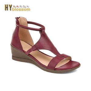 Sandaler Kvinnor Summer Fashion Wedge Back Zipper Outdoor Female Plus Size Womens Shoes Open Toe Shoes 230713