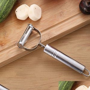 Fruit Vegetable Tools Stainless Steel Peeler Potato Cucumber Carrot Grater Cutter Mtifunctional Vegetables Double Planing Slicer P Dhzc6