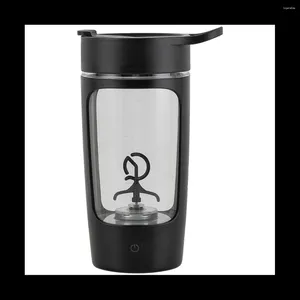 Blender Protein Powder Mixer Shaker Cup Electric Portable Bottle For Coffee Free med USB -laddningsbar 1200mAh svart