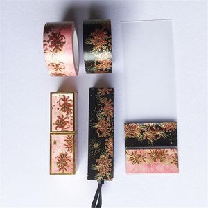 Confezione regalo Manjusaka Fiore Rossetto Washi Tape Set Decorazione adesiva Fai da te Scrapbooking Etichetta adesiva Nastri per mascheratura Carta