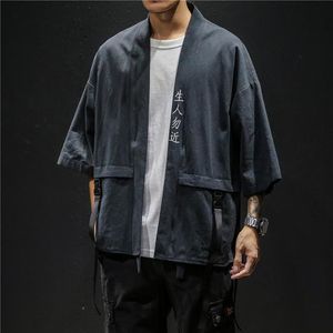 Roupa étnica Bordado Haori Casacos de Algodão Harajuku Estilo Japonês Cardigan Masculino Samurai Quimono Robes Yukata Roupas Asiáticas Femininas1898