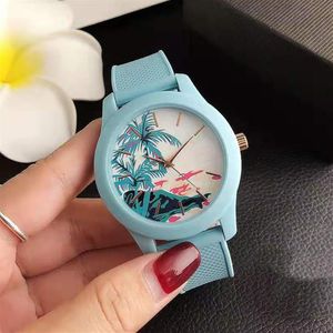 Orologio da polso al quarzo marca coccodrillo Donna Uomo Unisex vista hawaiana Orologio cinturino in silicone quadrante stile animale LA10237Y