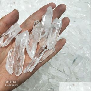 Arts and Crafts 100g BK Rough White Clear Clearc Crystal Duże naturalne kamienie różdżka