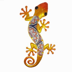 Decorações de jardim Metal Gecko Lagarto Decoração de parede Arte para casa Decoração de jardim ao ar livre Estátuas Esculturas Estatuetas Ornamentos Animais Pátio Quintal L230714