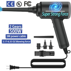 2-in-1 Electric Air Duster and Compressed Air Can, 500W Powerful Computer Cleaner for PC, Laptop, Keyboard, Swimming Rings