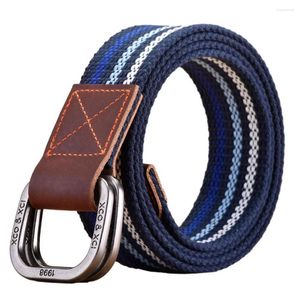 Belts Waistband Youthful Outdoor Sport Canvas Belt For Men Women Double Ring Buckle Versatile Waist Band Jeans Accessories