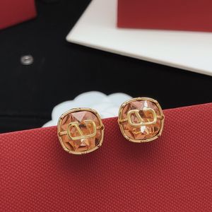 Kobieta w kolczykach z urokiem litera v Gold Metal Earing Designer Stud Pearl Orecchini luksusowe vlogo biżuterię Women 65644