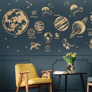 Duvar Çıkartmaları Karikatür Uzay Dinozor Güneş Sistemi Duvar Sticker Oyun Odası Çocuk Odası Astronomi Hayvan Yıldız Çıkartma Odası Vinil Ev Dekorasyonu 230714