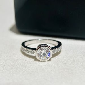 design dupe 925 anéis de prata esterlina para mulheres anel de casamento cristal anel de strass completo