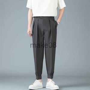 Men's Pants Pleats Men's Casual Harem Pants Japanese Style Fashion Loose Pants Harajuku Male Feet Solid Color Youth Trousers Streetwear J230714