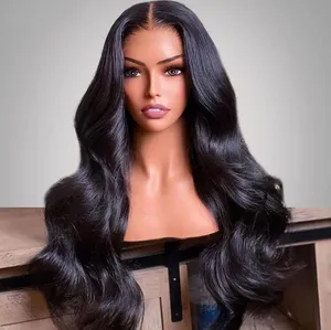 Peruca de cabelo humano 13x6 sem cola Body Wave Front Lace Front peruca pré arrancada com fechamento em renda HD transparente peruca frontal em renda