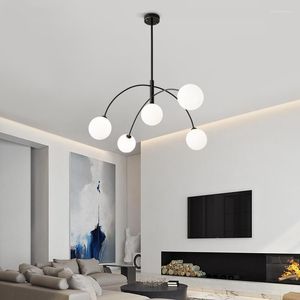 Lampy wiszące w stylu LED Miedziane kulki świąteczne Bubble Glass Okrągły żelazny żyrandol E27 Lekka kuchnia jadalnia