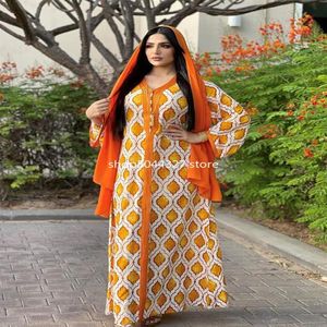 Roupas étnicas Ramadan Eid 2021 Dubai Arab Women Jalabiya Dresses Maxi Loose Islam Muslim Abaya Gown Kaftan Plus Size Saudi Moroc255G