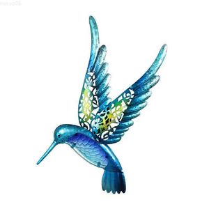 Garden Decorations Metal Hummingbird Bird Wall Artwork of Garden Exterior Decoration Outdoor Statues for Home Miniatures Accessories Sculptures L230714