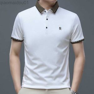 T-shirt da uomo MLSHP Summer Golf Polo da uomo Luxury Manica corta Tinta unita Ricamo T-shirt da uomo Business Casual Slim Man Tees 4XL L230713