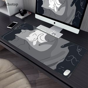 Katze Mauspad Komponenten Art Wave MousePads Rosa Niedlich Kawaii PC Gamer Computer Teppich Tastatur Schreibtischunterlage XXX 100x500 Mausematten