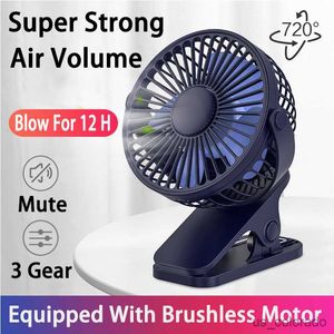 Electric Fans 2023 USB Mini Mute Wind Power Handheld Clip Fan Portable Rechargeable Fan Student Fan Small Cooling Ventilador R230714