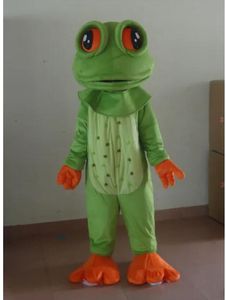 Profesjonalny niestandardowy Big Eyes Mascot Costume Cartoon Green Frog Charaktery Ubrania na Halloween Festiwal Party Fancy Dress