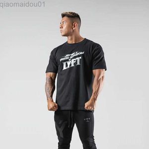 Męskie koszulki Running Gym T Shirt Men Botton Fitness Trening luźne koszulki z krótkim rękawem kulturystyka