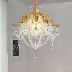 American Luxury Crystal Pendant Lamps European Full Copper Chandelier Pendant Lights Fixture French Romantic Restaurant Matsal sovrum lyster lamparas