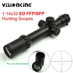 1-14x32 FFP Cannocchiale da caccia SFP ED Optic Sight Telescopic Red Illuminated Hunting Lunettes Scopes Rifle Scope Sniper Airsoft Telescopic Scope Sight