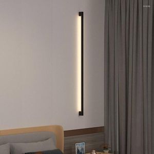 Wall Lamp Simple Black Gold Modern LED Lights Living Study Room Bedroom Bedside Corridor Aisle Parlor Hall Lamps Indoor Lighting