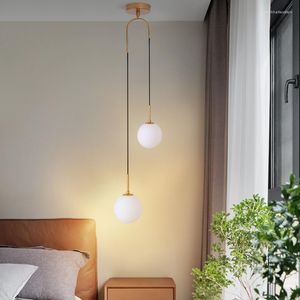 Luminárias pendentes nórdicas quarto abajur barra de cabeceira simples fundo de vida lustre de led decoração criativa para casa pendurado