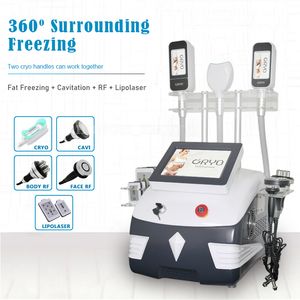 Cryo 360 Cryolipolisis Fat Freezing Slimming Machine Cavitation RF Fat Removal 7 in 1 Cryolipolysis Double Chin Freeze Abdomen Belly