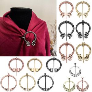 Broschen 2023 Mode Vintage Brosche Viking Bronze Hohl Gürtel Schnalle Spirale Mantel Pin Verschluss Retro Mittelalterlichen Nordischen Schmuck