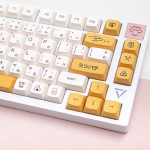 Klavyeler XDA PBT KEYFAPS 132 Anahtarlar Japon Set Alt Bal Sütü Oyun Mekanik Klavye 61/68/87/104/108 KEYS ANNE PRO 2 RK68 230715