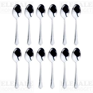 Kaşıklar Yüksek Kaliteli 12 PCS Paslanmaz Çelik Teaspoon Yüzey Cilalı Kahve Çay Kaşık Düzine Mutfak 133cm Kupa 230714