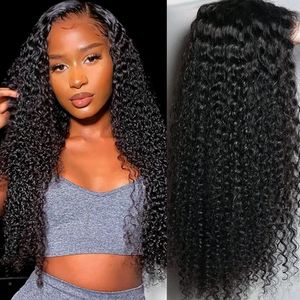 26inch Curly Lace Front Wig Human Hair 150 Density Kinky Curly Wig 13x4 Transparent Lace Closure Wigs Wet and Wavy Curly Natural