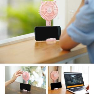 Elektriska fläktar handhållen Mini Fan Portable Electric Fan USB uppladdningsbar kylfläkt med Base Night Light 1200mAh hastighet för hemmakontoret